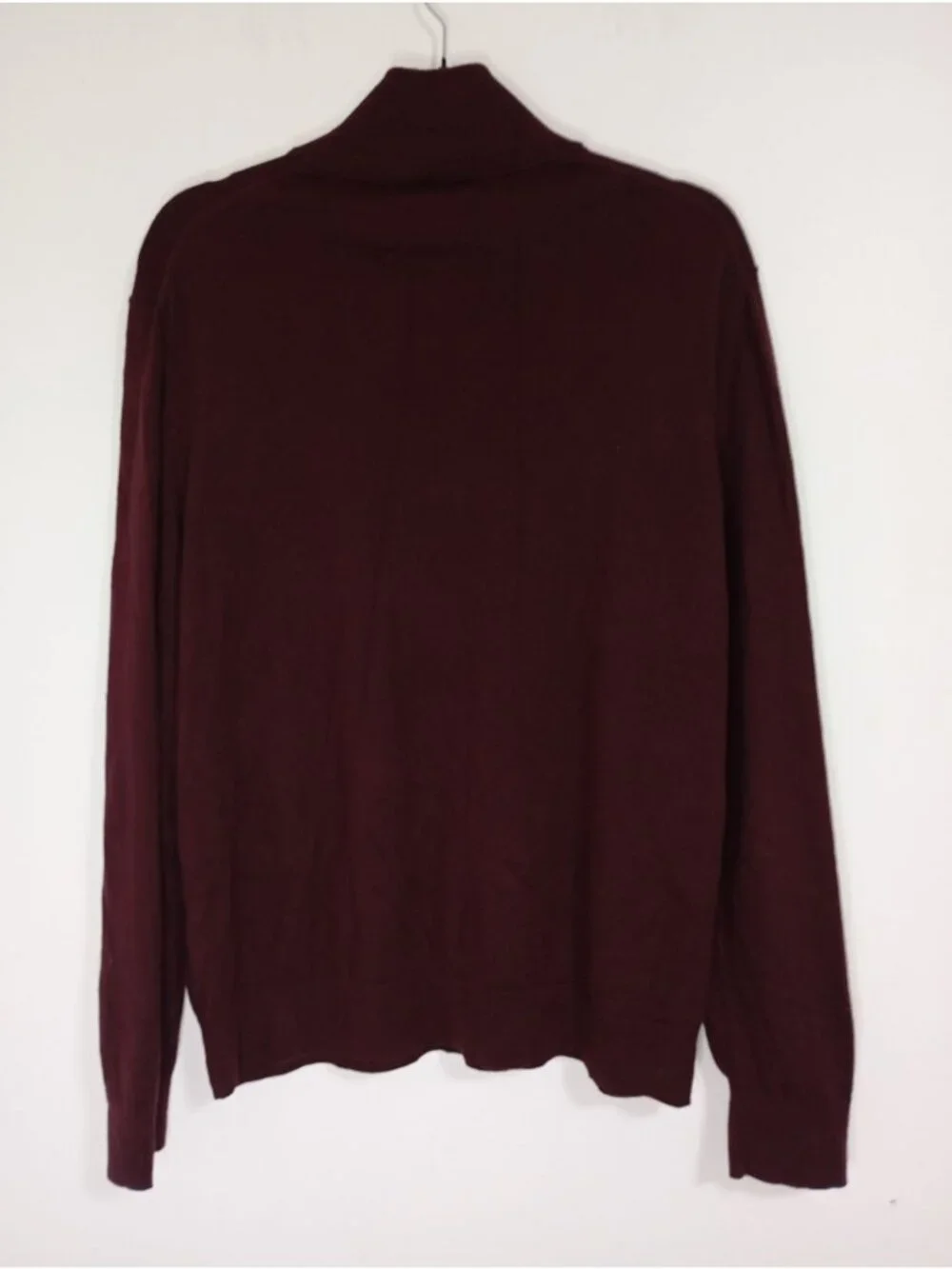 Banana Republic Mens Burgundy Half-Zip Sweater Size L Cotton & Cashmere Blend